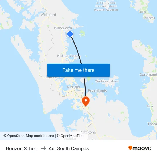 Horizon School to Aut South Campus map