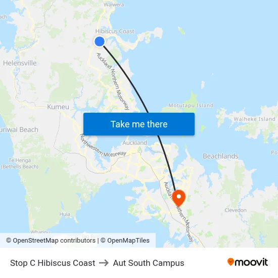 Stop C Hibiscus Coast to Aut South Campus map