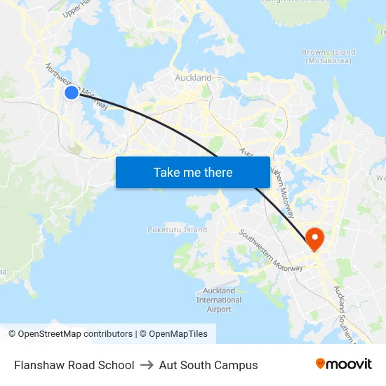 Flanshaw Road School to Aut South Campus map