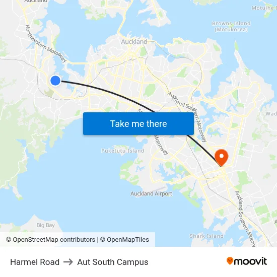 Harmel Road to Aut South Campus map