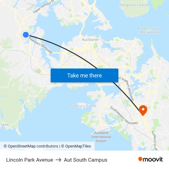 Lincoln Park Avenue to Aut South Campus map