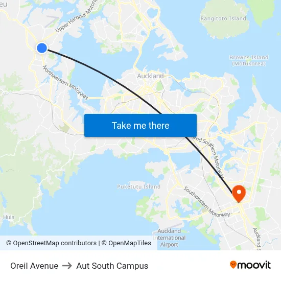 Oreil Avenue to Aut South Campus map