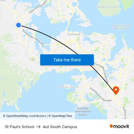 St Paul's School to Aut South Campus map