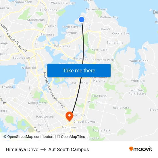 Himalaya Drive to Aut South Campus map