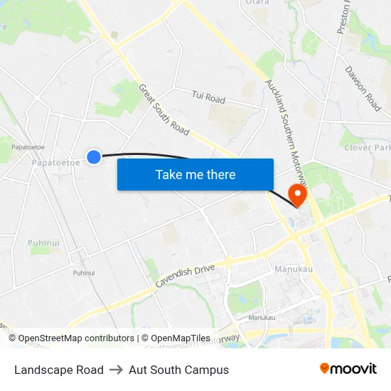 Landscape Road to Aut South Campus map