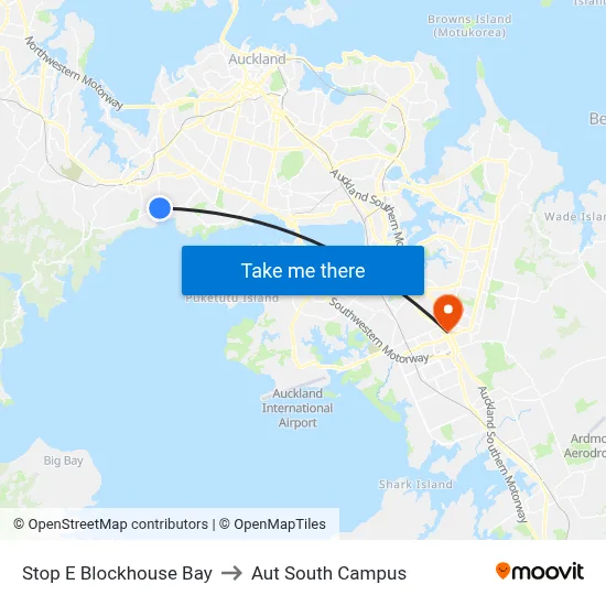 Stop E Blockhouse Bay to Aut South Campus map