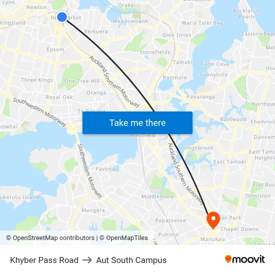 Khyber Pass Road to Aut South Campus map