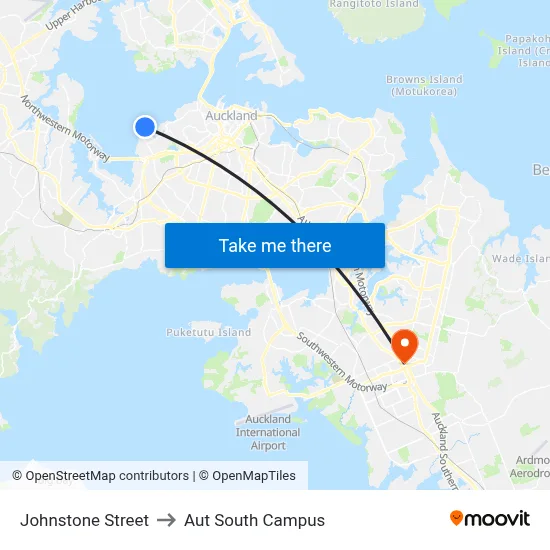 Johnstone Street to Aut South Campus map