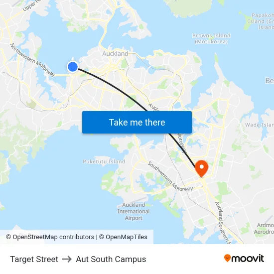 Target Street to Aut South Campus map