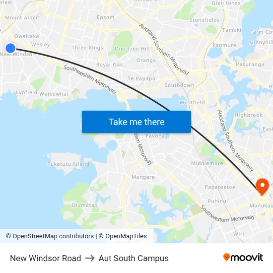 New Windsor Road to Aut South Campus map