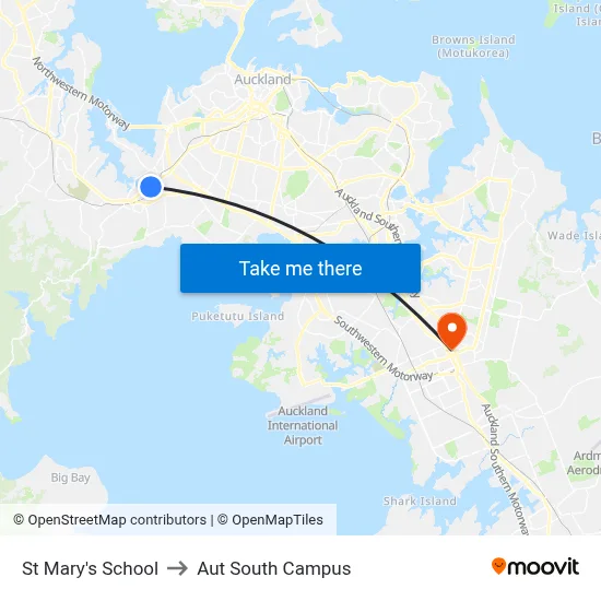 St Mary's School to Aut South Campus map