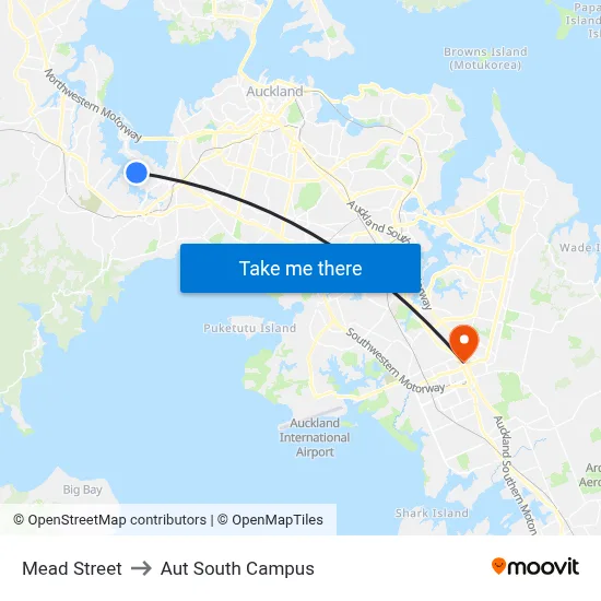 Mead Street to Aut South Campus map