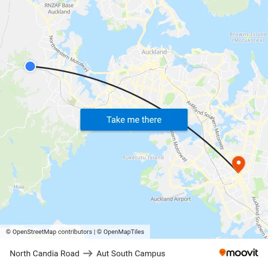 North Candia Road to Aut South Campus map