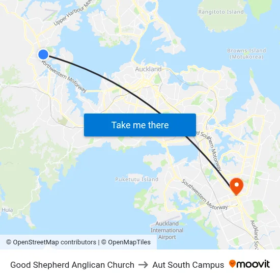 Good Shepherd Anglican Church to Aut South Campus map