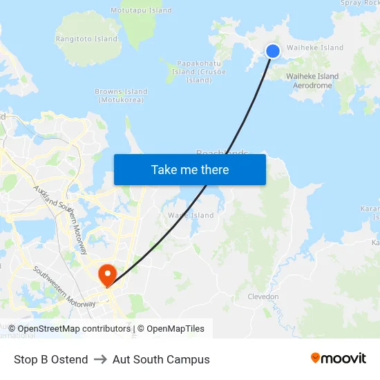 Stop B Ostend to Aut South Campus map