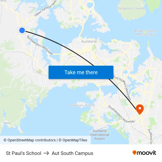 St Paul's School to Aut South Campus map