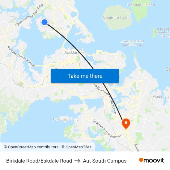 Birkdale Road/Eskdale Road to Aut South Campus map