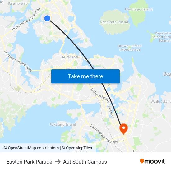 Easton Park Parade to Aut South Campus map