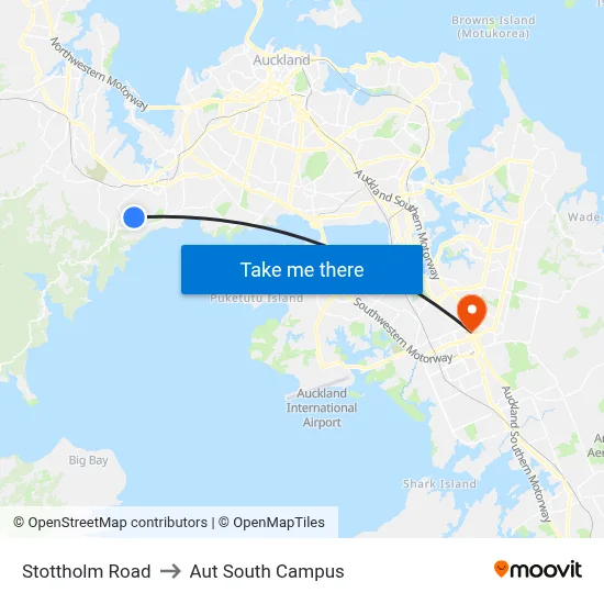 Stottholm Road to Aut South Campus map