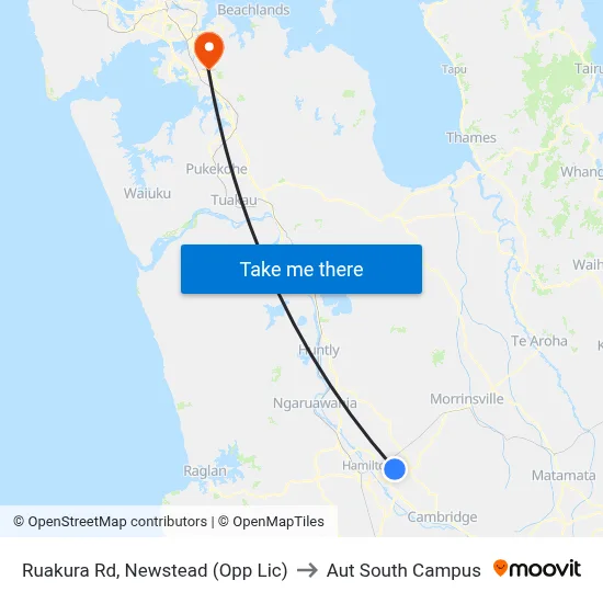 Ruakura Rd, Newstead (Opp Lic) to Aut South Campus map