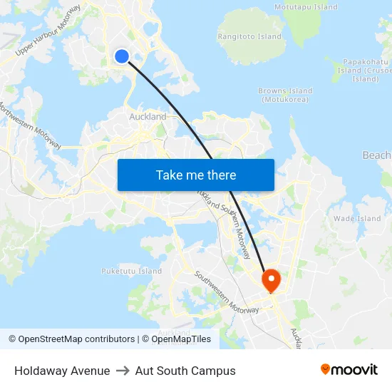 Holdaway Avenue to Aut South Campus map