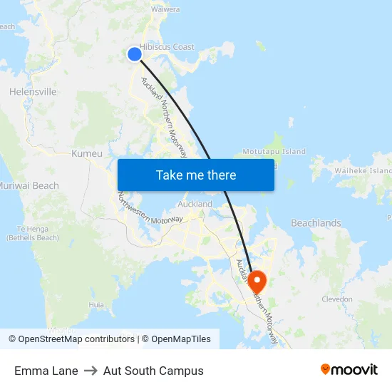 Emma Lane to Aut South Campus map