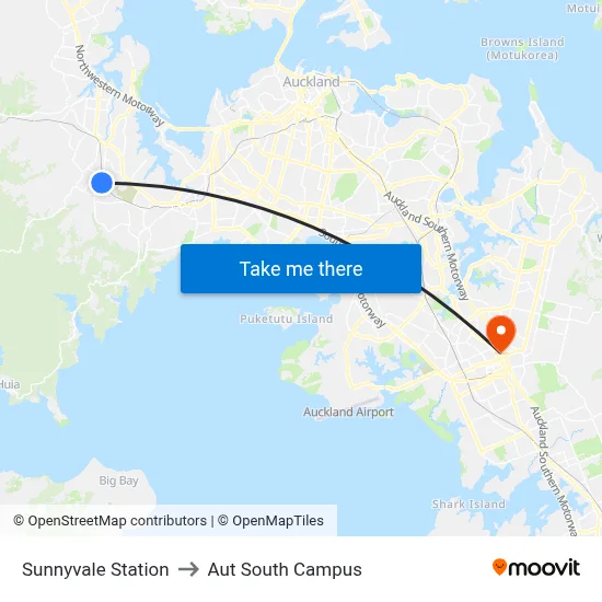 Sunnyvale Station to Aut South Campus map