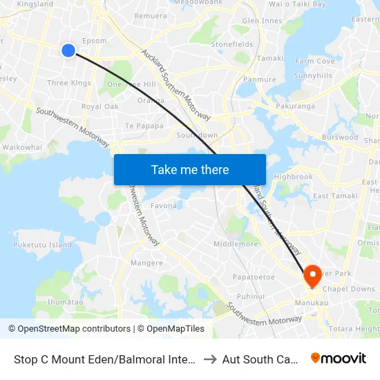 Stop C Mount Eden/Balmoral Interchange to Aut South Campus map