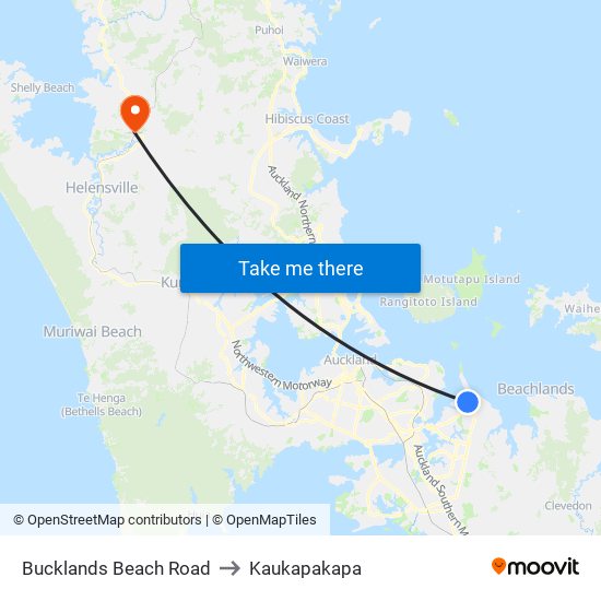 Bucklands Beach Road to Kaukapakapa map