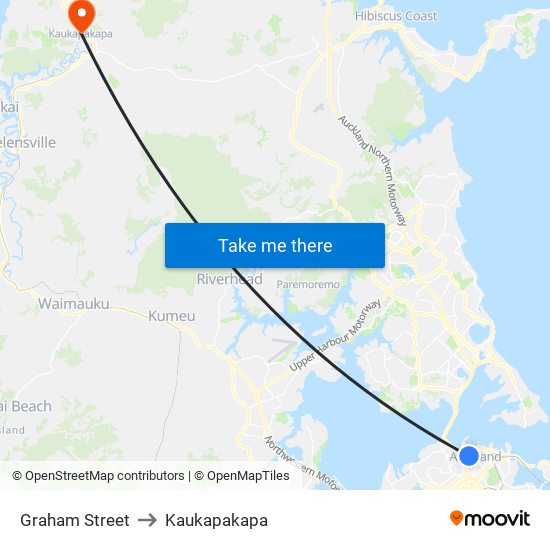 Graham Street to Kaukapakapa map