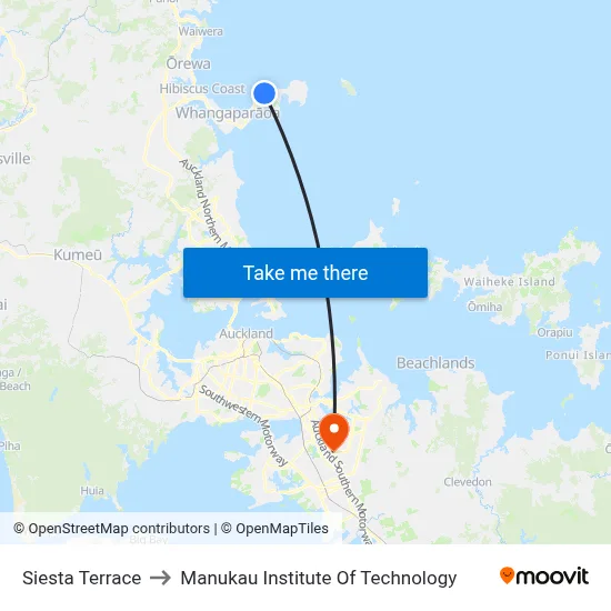 Siesta Terrace to Manukau Institute Of Technology map