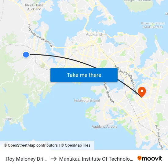 Roy Maloney Drive to Manukau Institute Of Technology map
