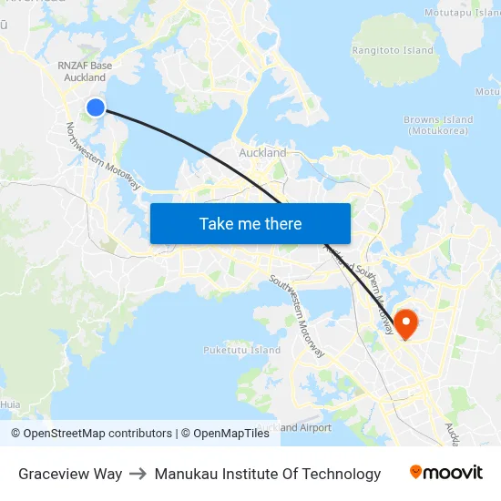 Graceview Way to Manukau Institute Of Technology map