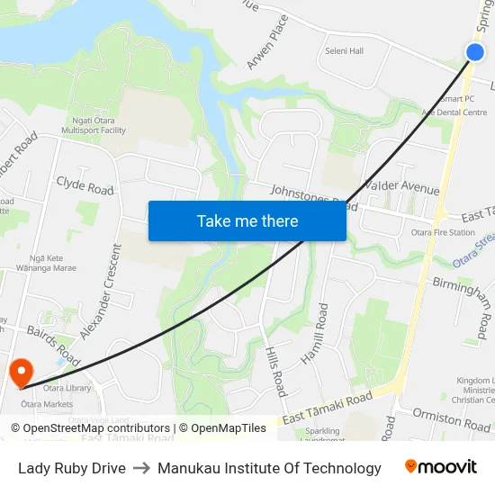 Lady Ruby Drive to Manukau Institute Of Technology map
