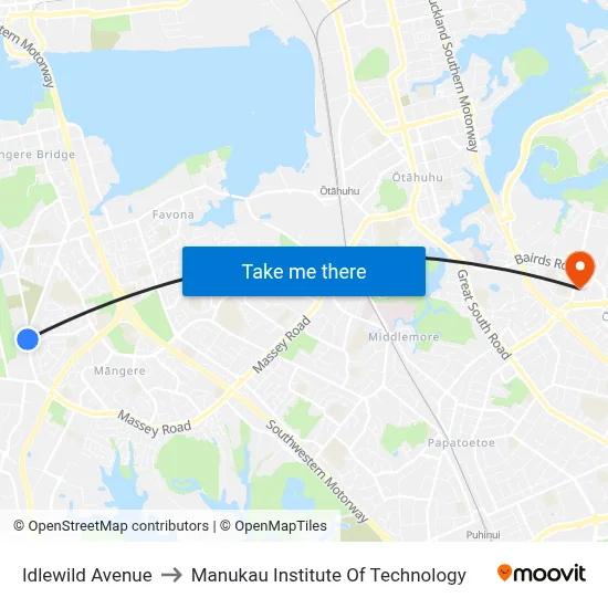 Idlewild Avenue to Manukau Institute Of Technology map