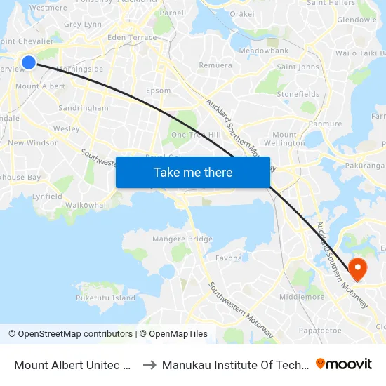 Mount Albert Unitec Entry 2 to Manukau Institute Of Technology map