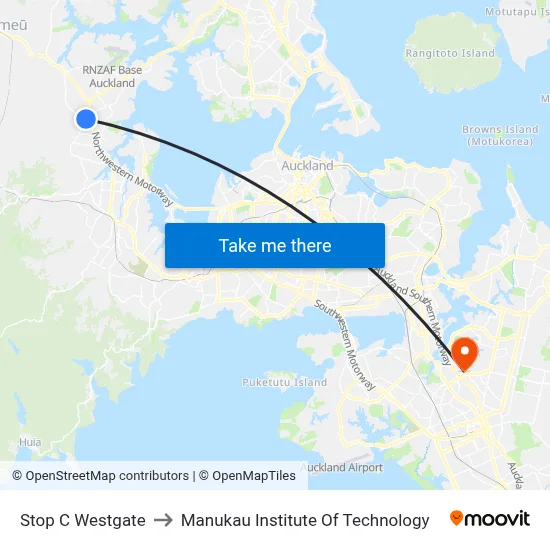 Stop C Westgate to Manukau Institute Of Technology map