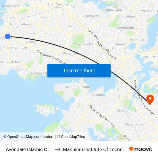 Avondale Islamic Centre to Manukau Institute Of Technology map