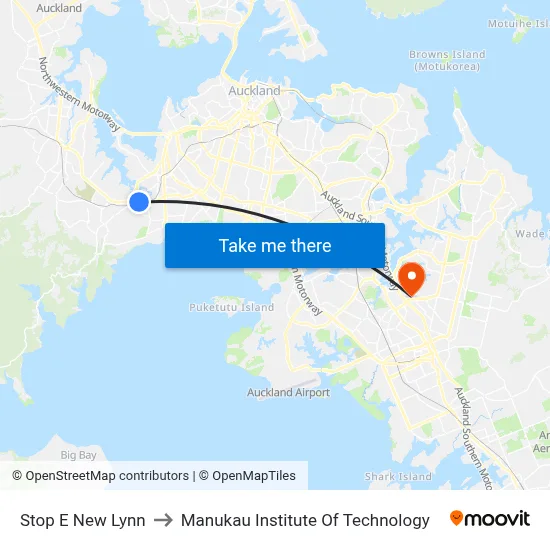 Stop E New Lynn to Manukau Institute Of Technology map