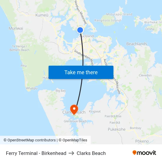 Ferry Terminal - Birkenhead to Clarks Beach map
