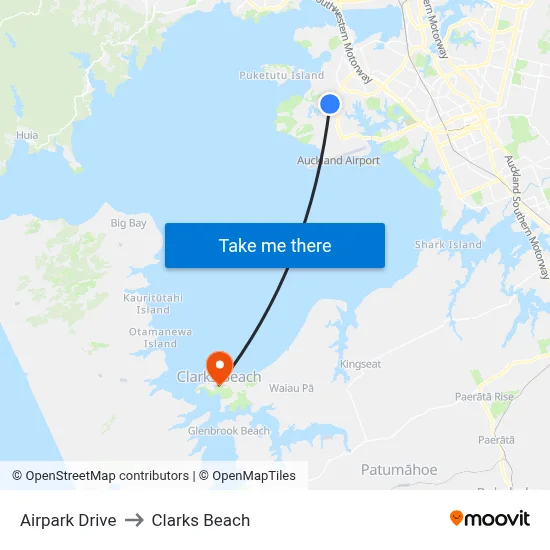 Airpark Drive to Clarks Beach map