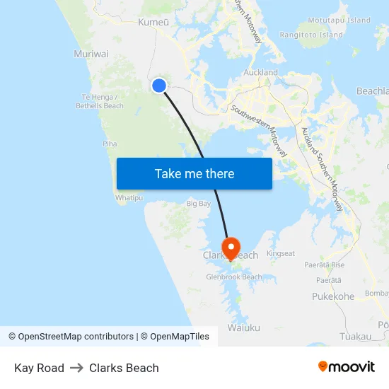 Kay Road to Clarks Beach map