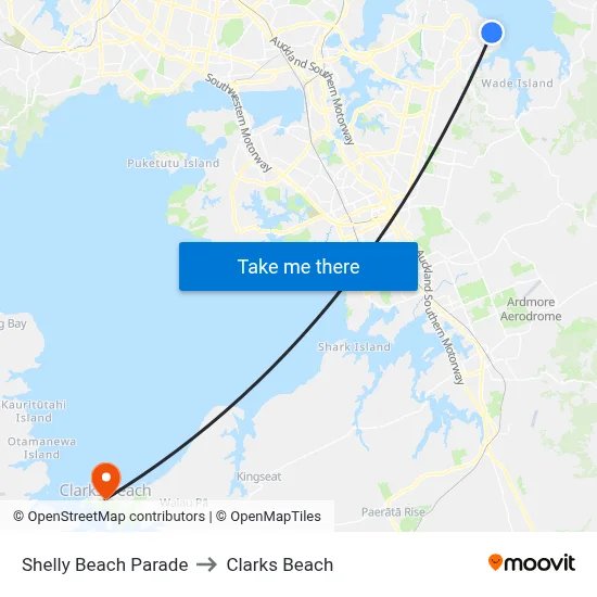 Shelly Beach Parade to Clarks Beach map
