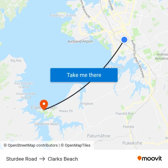 Sturdee Road to Clarks Beach map
