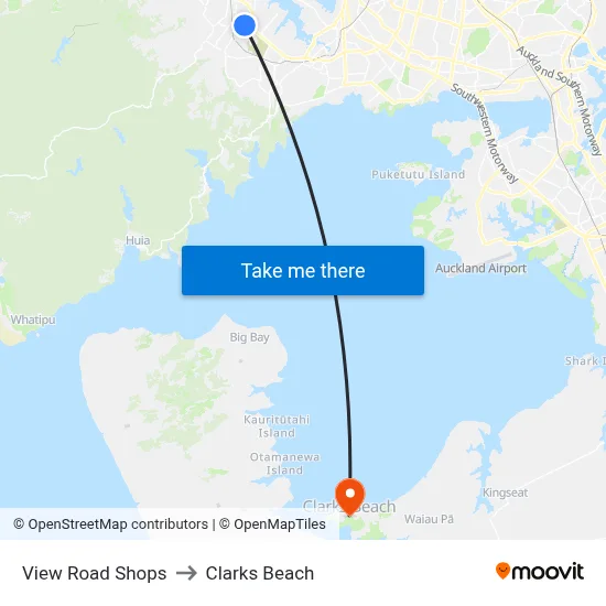 View Road Shops to Clarks Beach map