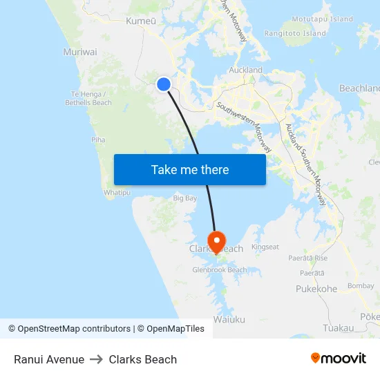 Ranui Avenue to Clarks Beach map