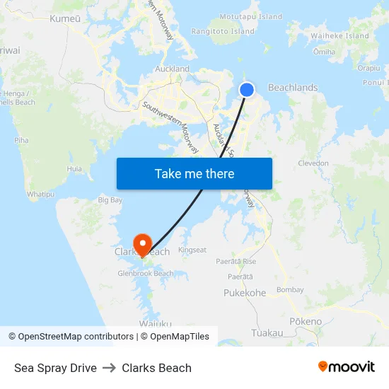 Sea Spray Drive to Clarks Beach map