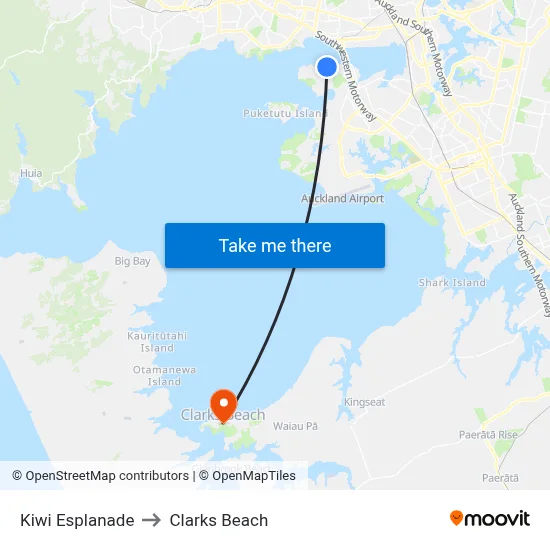Kiwi Esplanade to Clarks Beach map