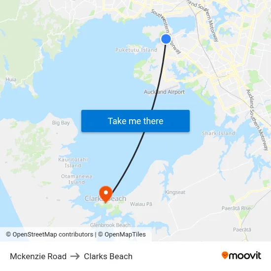 Mckenzie Road to Clarks Beach map