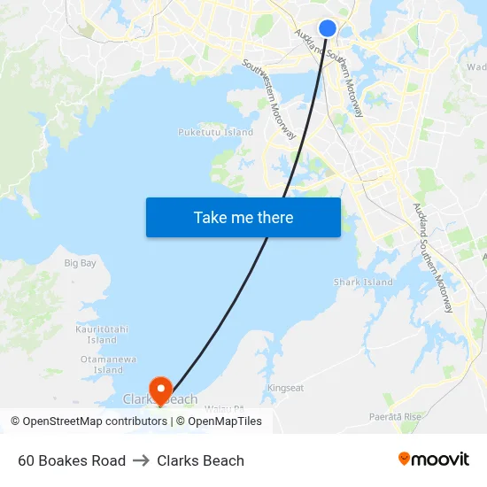 60 Boakes Road to Clarks Beach map